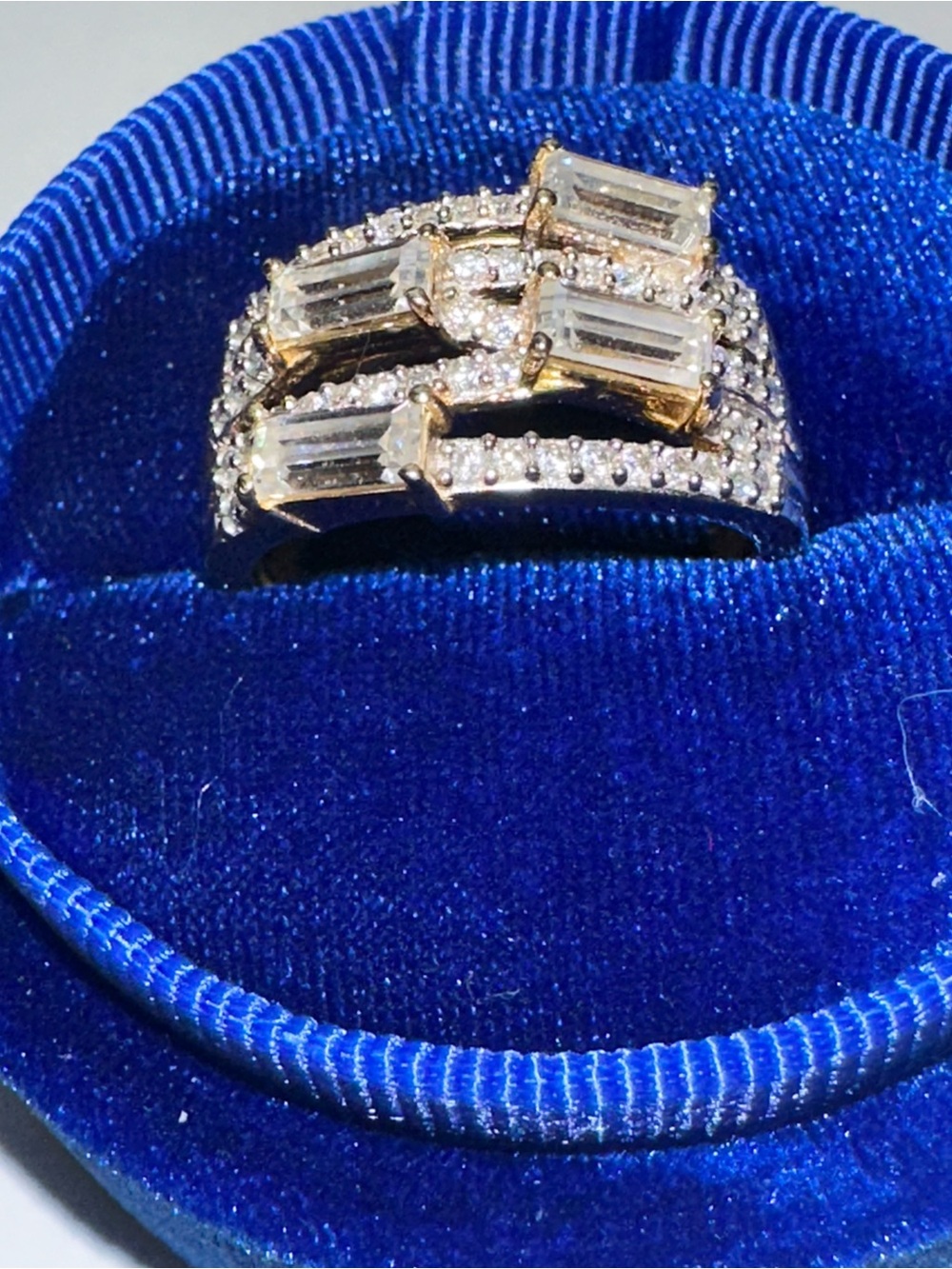 Baguette and Round CZ Band sz 9